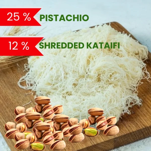 ind Pistachio Cream Suitable for Dubai Chocolate and Kunefe – Dubai Bar 25% pistachio 12% kadayif kunafah Mega Large 350g - Image 4