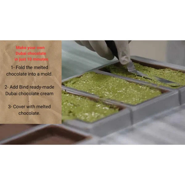 ind Pistachio Cream Suitable for Dubai Chocolate and Kunefe – Dubai Bar 25% pistachio 12% kadayif kunafah Mega Large 350g - Image 7