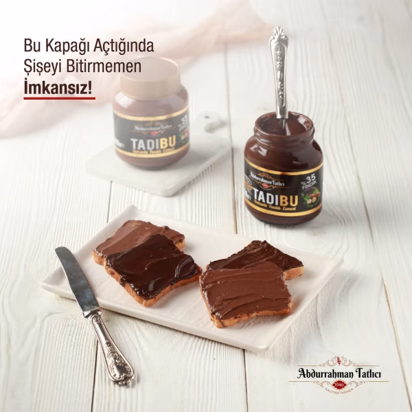 Abdurrahman Tatlıcı Tadıbu Cacao Hazelnootpasta ( Glutenvrij ) 330 gr - Afbeelding 5