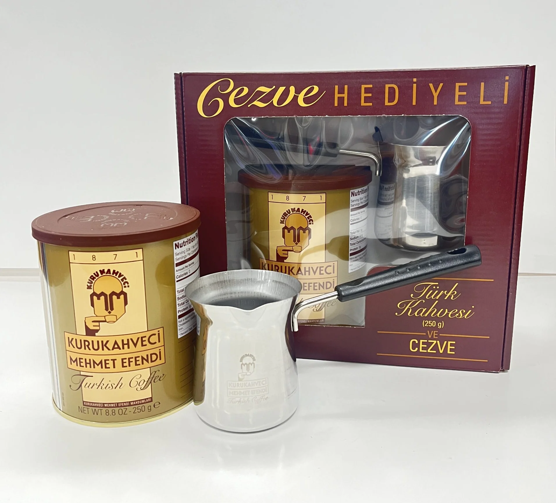 250 g Kurukahveci Mehmet Efendi Turkse Koffie + Cadeaupakket met Cezve